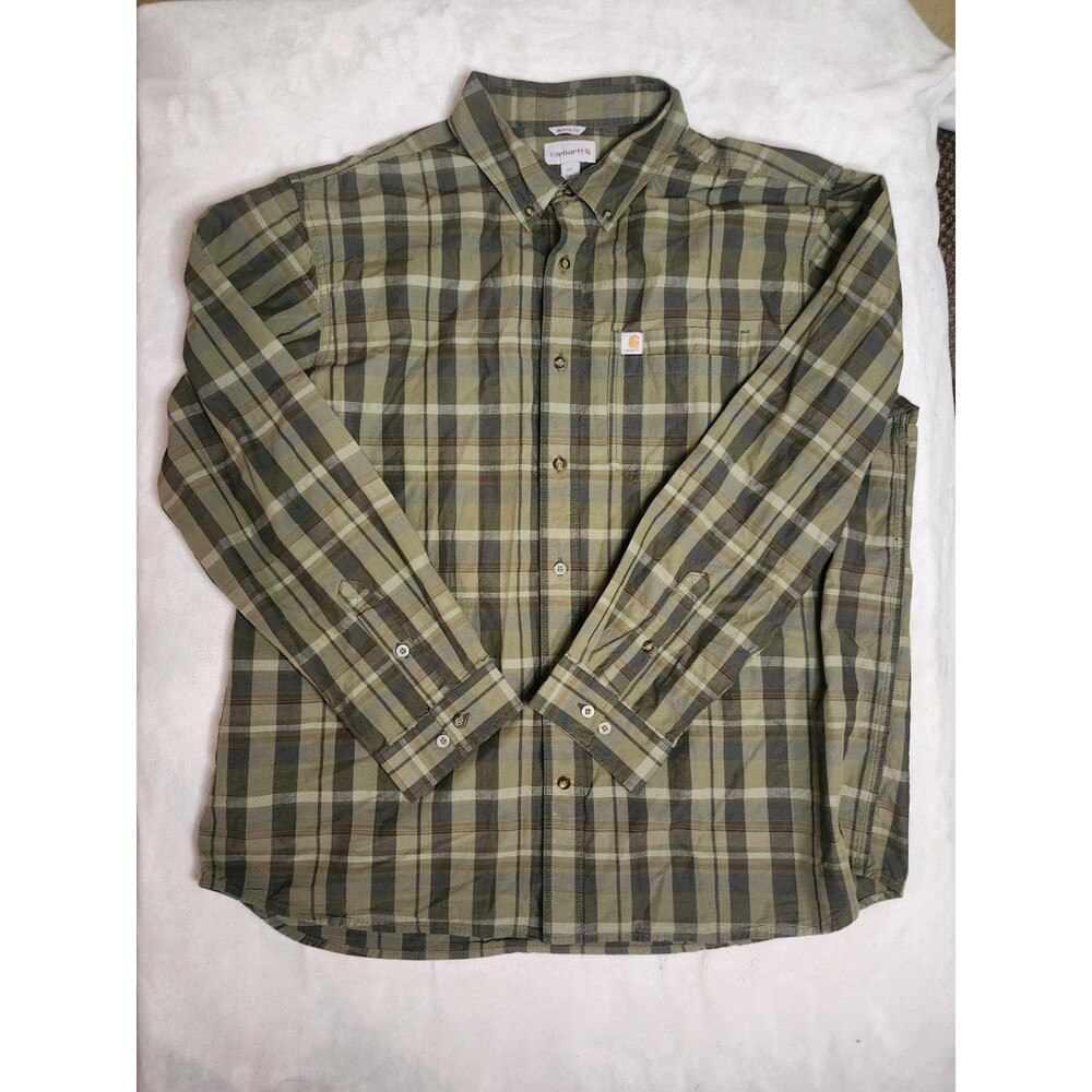 Carhartt Relaxed Fit Cotton Long-Sleeve Plaid Shirt